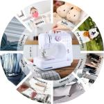 Sewing Machine for Beginners & Kids, Mini Portable Sewing Machines with 12 Built-in Stitch Patterns, 2-Speed Foot Pedal, Perfect for Teaching Daughter Granddaughter to Sew(27 Pieces Sewing Kit & Case)