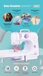 Sewing Machine for Beginners, Portable Mini Small Sewing Machine with 50 Pcs Fabric and 32 Pcs Sewing Threads Kit, 12 Built-in Stitches 2 Speed with Foot Pedal