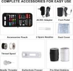 Sewing Machine for Beginners & Kids, Mini Portable Sewing Machines with 12 Built-in Stitch Patterns, 2-Speed Foot Pedal, Perfect for Teaching Daughter Granddaughter to Sew(27 Pieces Sewing Kit & Case)