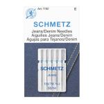SCHMETZ Jean & Denim Sewing Machine Needles - Precision Needles for Heavy Fabric, Size 90/14, 5-Needle Cards, Pack of 1