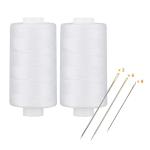 Simthread All Purpose Thread Polyester 400 Yards (2 White)