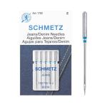 SCHMETZ Jean & Denim Sewing Machine Needles - Precision Needles for Heavy Fabric, Size 90/14, 5-Needle Cards, Pack of 1