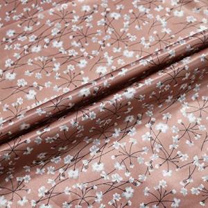 100cm*148cm Elegant Floral Print Satin Fabric Scarf Headband Sewing Material Polyester Charmeuse Satin Lining Material (Deep Khaki)