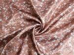 100cm*148cm Elegant Floral Print Satin Fabric Scarf Headband Sewing Material Polyester Charmeuse Satin Lining Material (Deep Khaki)