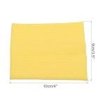 MECCANIXITY Elastic Cuffs Ribbed Trims 4" x 3.5" Cotton Fabric Knit Rib Stretch Tape Cuff Sleeve Waistband for Sewing, Lemon Yellow 1 Pair