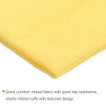 MECCANIXITY Elastic Cuffs Ribbed Trims 4" x 3.5" Cotton Fabric Knit Rib Stretch Tape Cuff Sleeve Waistband for Sewing, Lemon Yellow 1 Pair