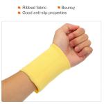 MECCANIXITY Elastic Cuffs Ribbed Trims 4" x 3.5" Cotton Fabric Knit Rib Stretch Tape Cuff Sleeve Waistband for Sewing, Lemon Yellow 1 Pair