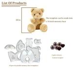 10 Inch Memory Bear Quilting Templates & Sewing Patterns - Beginners Friendly | with PVC Stencil Rulers, Craft Eyes and Noses Step-by-Step Tutorials/Instructions for Easy DIY(10in)