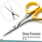 Beaditive Sewing and Embroidery Scissors Set (2 pcs) Curved and Straight, Sharp, Stainless-Steel Design | Precision Tips, Ergonomic Rubber Handle Grip | Small, Compact DIY Use (Extra Sharp)