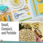 Beaditive Sewing and Embroidery Scissors Set (2 pcs) Curved and Straight, Sharp, Stainless-Steel Design | Precision Tips, Ergonomic Rubber Handle Grip | Small, Compact DIY Use (Extra Sharp)