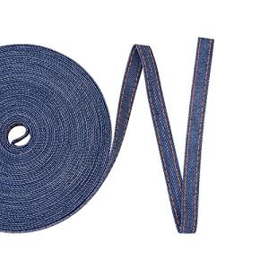 Pandahall 10.93 Yard Stitch Denim Ribbon 0.39 Inches Marine Blue Jeans Cloth Fabric Ribbon for Sewing Hairclip Garment Decoration