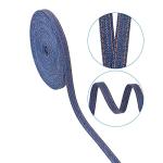 Pandahall 10.93 Yard Stitch Denim Ribbon 0.39 Inches Marine Blue Jeans Cloth Fabric Ribbon for Sewing Hairclip Garment Decoration
