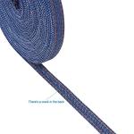 Pandahall 10.93 Yard Stitch Denim Ribbon 0.39 Inches Marine Blue Jeans Cloth Fabric Ribbon for Sewing Hairclip Garment Decoration