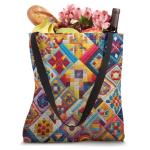 American Quilt Colorful Patchwork Quilting Quilter Sewing Tote Bag