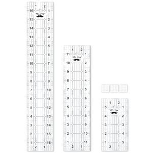 Mr. Pen- Sewing Ruler, 3 Pack, 6", 12" & 17", Acrylic Ruler, Quilting Ruler, Cutting Ruler, Acrylic Ruler for Cutting Fabric, Rulers for Quilting and Sewing, Non Slip Quilt Rulers, Sewing Supplies