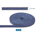 Pandahall 10.93 Yard Stitch Denim Ribbon 0.39 Inches Marine Blue Jeans Cloth Fabric Ribbon for Sewing Hairclip Garment Decoration
