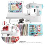 Mini Sewing Machine for Beginners, 122-Piece Portable Sewing Machine, Dual Speed Small Sewing Machine, Adults and Kids Sewing Machine, Travel Beginner Sewing Machines with Sewing Kit and Book, Blue