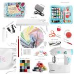 Mini Sewing Machine for Beginners, 122-Piece Portable Sewing Machine, Dual Speed Small Sewing Machine, Adults and Kids Sewing Machine, Travel Beginner Sewing Machines with Sewing Kit and Book, Blue