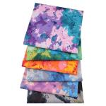 QiMicody Fat Quarters Fabric Bundles, 6Pcs 100% Cotton 19.69” x 19.69” (50cmx50cm) Precut Quilting Fabric Squares Sheets for DIY Patchwork Sewing Quilting Crafting, No Repeat Design (Batik Pattern)