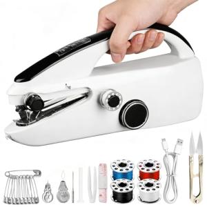 Handheld Sewing Machine, Portable Mini Sewing Machine for Beginners Adults, Easy to Use & Quick Home Clothing Repair Tools, Suitable for Sewing Fabrics, Clothes, Curtains, Family Travel, DIY
