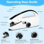 Handheld Sewing Machine, Portable Mini Sewing Machine for Beginners Adults, Easy to Use & Quick Home Clothing Repair Tools, Suitable for Sewing Fabrics, Clothes, Curtains, Family Travel, DIY