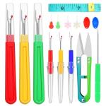 ZMAAGG Seam Rippers for Sewing, Stitch Remover Tool, Needle Threaders, Tape Measure, Tailors Awl, Thread Snips (15PCS)
