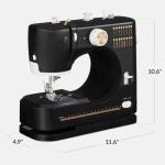 Best Choice Products Sewing Machine for Beginners, 55-Piece Kit, w/ 16 Built-in Stitch Patterns, Double Stitching, Foot Pedal, Storage Drawer, 6V - Black/Gold