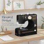 Best Choice Products Sewing Machine for Beginners, 55-Piece Kit, w/ 16 Built-in Stitch Patterns, Double Stitching, Foot Pedal, Storage Drawer, 6V - Black/Gold