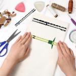 Sewing Gauge Measuring Tool Set, 5-in-1 Sliding Marker & Seam Gauge Ruler, T-Shaped Measuring Tool for Sewing, Quilting, Knitting, Crafting, Button Hole Marking, Hem Guide (​5 Pieces)​