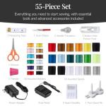 Best Choice Products Sewing Machine for Beginners, 55-Piece Kit, w/ 16 Built-in Stitch Patterns, Double Stitching, Foot Pedal, Storage Drawer, 6V - Black/Gold