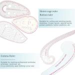 HLZC Fashion Clear Metric Sewing Ruler Set, French Curve Pattern Ruler Kit for Beginners Tailors Designers (A-9-Piece Set)