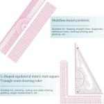 HLZC Fashion Clear Metric Sewing Ruler Set, French Curve Pattern Ruler Kit for Beginners Tailors Designers (A-9-Piece Set)