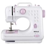 Sewing Machine with Foot Pedal for Beginners,mini Sewing Machine, Forwards and reverse sewing, Manual in 5 Languages, 12 Stitches MEGLE FHSM-505