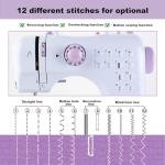 Sewing Machine with Foot Pedal for Beginners,mini Sewing Machine, Forwards and reverse sewing, Manual in 5 Languages, 12 Stitches MEGLE FHSM-505
