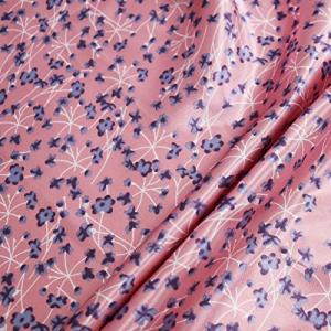 Elegant Floral Satin Fabric Soft Polyester Charmeuse Lining Material Scarf Headband Fabric Sewing Material (Nude Pink)