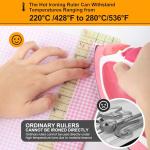 MYLbeter Hot Hem Ruler, 10x2.5inch Rectangular Ironing Ruler, Heat Resistant, Non-Slip, Sewing Tools for Quilting, Patchwork, DIY Craft Supplies