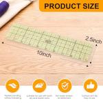 MYLbeter Hot Hem Ruler, 10x2.5inch Rectangular Ironing Ruler, Heat Resistant, Non-Slip, Sewing Tools for Quilting, Patchwork, DIY Craft Supplies