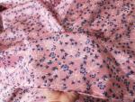 Elegant Floral Satin Fabric Soft Polyester Charmeuse Lining Material Scarf Headband Fabric Sewing Material (Nude Pink)