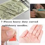 Topus Extra Strong Upholstery Repair Sewing Thread Kit and Heavy Duty Household Hand Needles, Including 7 Styles of Leather Canvas Sewing Needles and 3 Rolls Nylon Thread (70 Yard Per Roll), 3 Colors