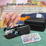Handheld sewing machine, beginner's sewing kit with storage, two power supply modes, electric switch, simple operation, portable mini, beginner's sewing machine.Black