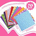 Tudomro 70 Pcs 10 x 10 Inch Cotton Fabric Squares Multicolor Quilting Fabric Bundles Precut Printed Patchwork Materials for Holiday DIY Crafts Cloths Handmade(Stylish Style)