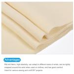 MECCANIXITY 39" Elastic Cuffs Ribbed Trims Cotton Fabric Knit Rib Stretch Tape Cuff Sleeve Waistband for Sewing, 8" Wide Beige