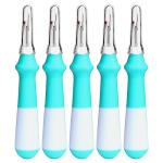 5 Pcs Ergonomic Grip Seam Ripper, Seam Ripper Set, Green Seam Rippers for Sewing,Thread Remover Tool for Crafting Removing Embroidery Hems Seams (Green)
