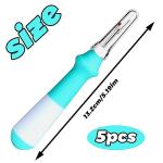 5 Pcs Ergonomic Grip Seam Ripper, Seam Ripper Set, Green Seam Rippers for Sewing,Thread Remover Tool for Crafting Removing Embroidery Hems Seams (Green)