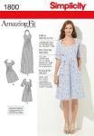 Simplicity 1800 Women's Open Neckline Dress Sewing Patterns, Sizes 10-18
