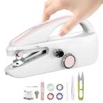 Handheld Sewing Machine,Two dear,Mini sewing machine,Easy to Use and Fast Stitch Suitable for Clothes,Fabrics, DIY Home Travel Electric Handheld Sewing Machine for Beginner.(Pink)