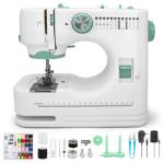 Xamanabu Sewing Machine for Beginners with 12 Built-in Stitches, 6 Included Feet, Portable Sewing Machine with Foot Pedal, High-Low Speeds