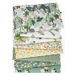 Aubliss 8pcs Fat Quarter Fabric Bundles 20'' x 20'' Cotton Craft Fabric Pre-Cut Squares Sheets for Patchwork Sewing Quilting Crafting(Green Floral)