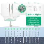 Xamanabu Sewing Machine for Beginners with 12 Built-in Stitches, 6 Included Feet, Portable Sewing Machine with Foot Pedal, High-Low Speeds