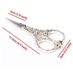 BIHRTC Vintage European Style Scissors Stainless Steel for Cross Stitch Cutting Embroidery Sewing Handcraft Craft Art Work DIY Tool(Silver)